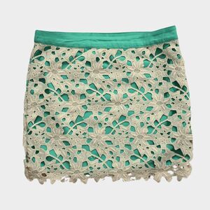 ENGLISH ROSE Lace Skirt Green Size M